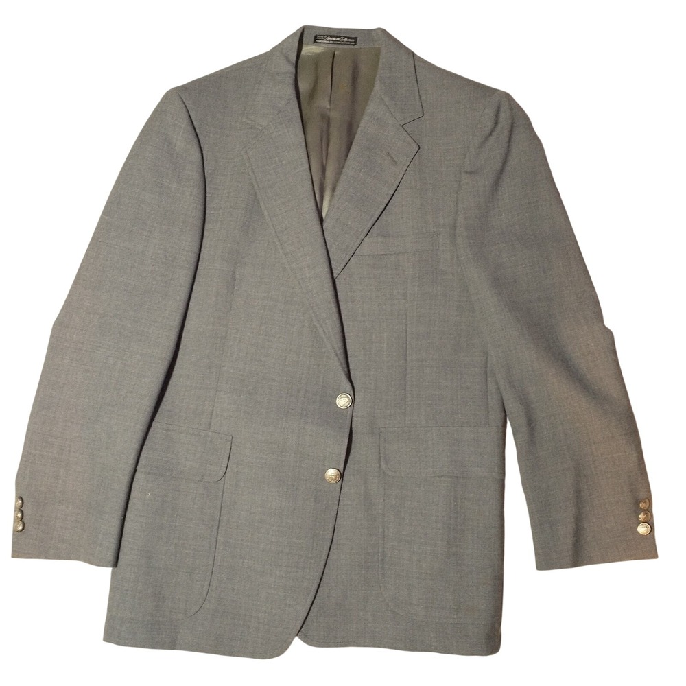 Warren Sewell Vintage Blazer Business Jacket Sport Coat Gray Made in USA 42R